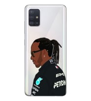Samsung Galaxy A51 Uyumlu Lewis Hamilton Desenli Şeffaf Telefon Kılıfı
