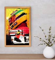 BK Gift F1 Ayrton Senna Tasarımlı Dekoratif Retro Ahşap Çerçeveli Tablo-2