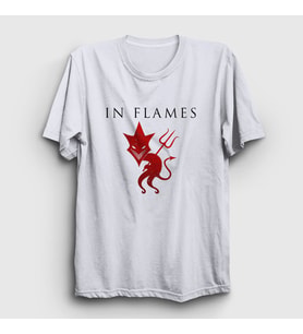 Presmono Unisex Beyaz Devil In Flames T-Shirt 83583tt (Beyaz)