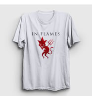 Presmono Unisex Beyaz Devil In Flames T-Shirt 83583tt (Beyaz)