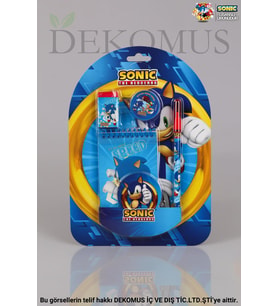 DEKOMUS İLE YENİ SEZON LİSANSLI SONIC 4'LÜ KIRTASİYE SETİ NOT DEFTERİ, SİLGİ,KALEMTRAŞ,GEÇMELİ KURŞUN KALEM (Siyah)
