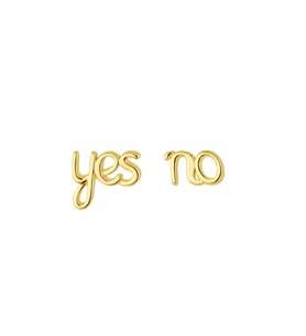 14 Ayar Altın Yes No Küpe 1,08 gr