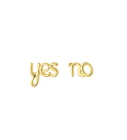 14 Ayar Altın Yes No Küpe 1,08 gr