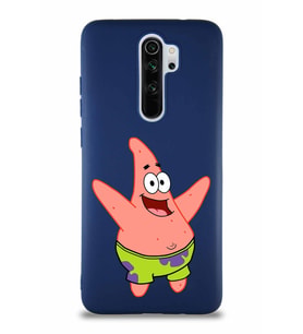 Xiaomi Redmi Note 8 Pro Soft Premier Kapak Patrick Yıldız Tasarımlı Silikon Kılıf - Lacivert (Şeffaf)