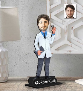 Kişiye Özel 2 Boyutlu Doktor Erkek Ahşap Biblo-1