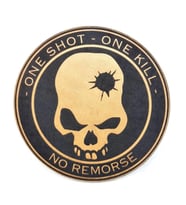 ONE SHOT ONE KILL KESKİN NİŞANCI Deri PEÇ - Arma - Askeri Patch (Krem)