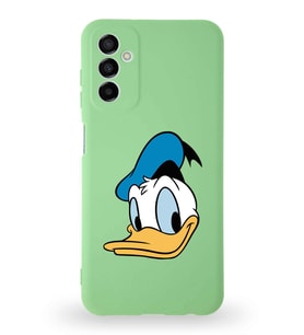 Samsung Galaxy M13 Uyumlu Lansman Kılıf Altı Kapalı İçi Kadife  Donald Duck-B Tasarımlı  Kapak (Şeffaf)