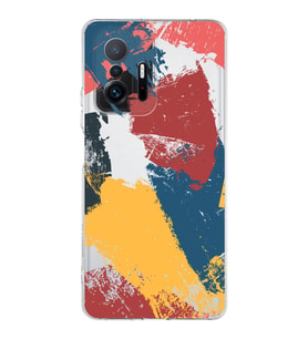 Xiaomi  Mi 11T  Kamera Korumalı Kapak Brush Stroke Tasarımlı Şeffaf  Kılıf