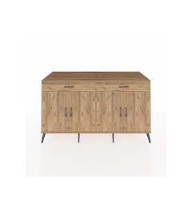 Kronos Konsol 4 Raflı 2 Çekmeceli 4 Kapaklı 176x59x99 Çam-Çam