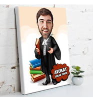Erkek Avukat İçin Karikatürlü Kanvas Tablo