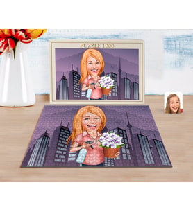BK Gift Kişiye Özel Ev Hanımı Karikatürlü 1000 Parça Profesyonel Puzzle-2