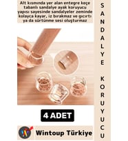 #SandalyeKoruyucu İz Bırakmaz Keçe Esnek Şeffaf Silikon Yuvarlak Kare Sandalye Ayak Koruyucu 4 Adet