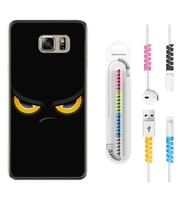 Samsung S7 Edge S20 Fe Plus Ultra S21 S22 Kılıf Kablo Koruma Spiral Silikon Black Eyes 1644