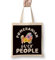 Pomeranian Over People Pommy Pom Dog Breed Puppy Pet Animal Bez Çanta Uzun Saplı