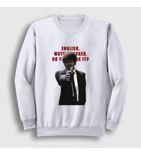 Presmono Unisex Beyaz English Film Pulp Fiction Sweatshirt 249021tt