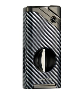 Quantoro Tek Torch Pürmüz V-Cut Siyah Karbon Metal Puro Çakmağı - TRZ1119