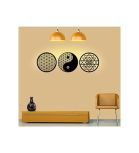 Yaşam Çiçeği Sri Yantra Yin Yang 3'lü Set