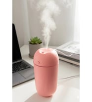 Pembe 420 ml Mini USB Hava Nemlendirici, Renkli Işıklı, Taşınabilir