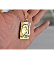 Altın Kaplama The World Tarot Gümüş Kolye