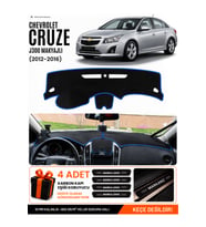 CHEVROLET CRUZE J300 MAKYAJLI (2012-2016) Uyumlu Torpido Örtüsü Torpido Kılıfı - Siyah Mavi
