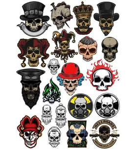 İskelet Sticker Set-12 13 Parça Telefon, Tablet, Defter, Laptop Sticker