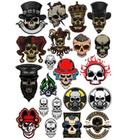 İskelet Sticker Set-12 13 Parça Telefon, Tablet, Defter, Laptop Sticker