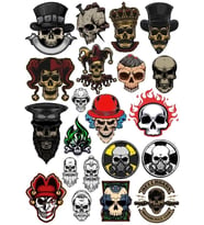 İskelet Sticker Set-12 13 Parça Telefon, Tablet, Defter, Laptop Sticker
