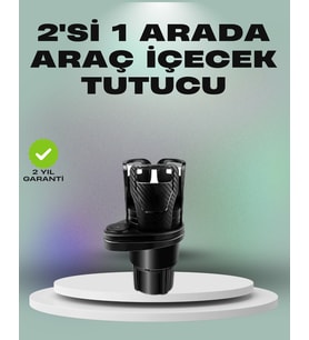 Northcity 360° Dönebilen Araba Çift Bardak Tutucu - İkisi Bir Arada Ayarlanabilir ve Çelik Karbon Görünümlü