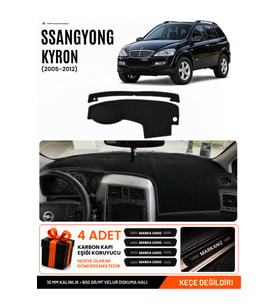 SSANGYONG KYRON (2005-2012) Uyumlu Torpido Örtüsü Torpido Kılıfı - Siyah