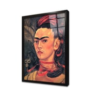 Frida Kahlo Portre Çerçeveli Cam Tablo
