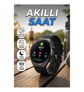 AMOLED Ekranlı Bluetooth Akıllı Saat Uyku ve Nabız Takip Özellikli Yeni Nesil