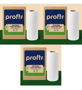 Proftr Hasta Muayene Sedye Masa Örtüsü Çift Katlı 50*25CM 50 Metre (3 Lü Set) (Beyaz)