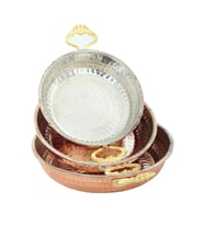 3 Adet Set Bakır Tava & Sahan Takımı