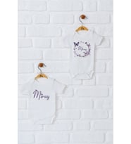 Pia Baby Premium %100 Pamuk İsme Özel Organik Baskılı İkili Set Çıtçıtlı Bebek Body Zıbın Modelleri 5090-17 (Ekru)