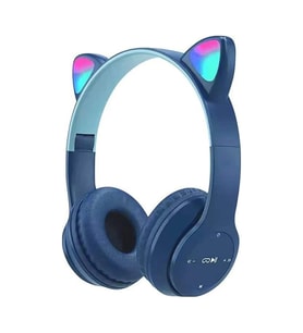P47M Kedi Bluetooth 5.0 Kulak Üstü Kulaklık Mavi