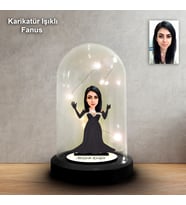 KİŞİYE ÖZEL KRALİÇE TASARIMLI IŞIKLI KARİKATÜR FANUS BİBLO FN178
