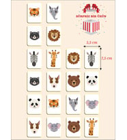 Zeka Kartları Eşleştirme Oyunu Sevimli Hayvan Hafıza Kartı Ahşap Eğitici Puzzle Oyuncak (5,5X7,5 CM)