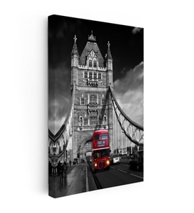 Kanvas Tablo Londra Tower Bridge ve Otobüs Şehir Mimari Tablo Ev Ofis Duvar Dekoru