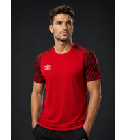UMBRO Plus Training Erkek Kırmızı Antrenman Spor Tişörtü TF0437