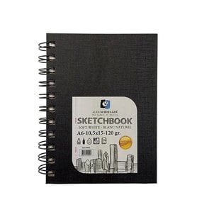 ALEX A6 ESKİZ DEFTERİ SPİRALLİ SİYAH SERT KAPAK 120GR.70YP. SKETCHBOOK ALX-9995