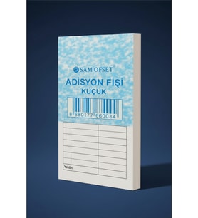 Sam Kırtasiye Adisyon Bilgi Fişi, Adisyon Defteri  (24 Adet)100 Yapraklı, Numaralı, ölçüsü:7x15 cm.