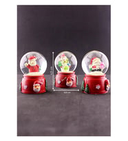Mini Boy Işıklı Kar Küresi 6,5 cm Dekoratif Hediye 3 Adet Yılbaşı Noel Baba ve Kardan Adam Temalı Mi