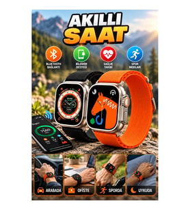 49MM Dokunmatik Akıllı Saat – Bluetooth, Sağlık ve Spor Takibi, Kablosuz Şarj