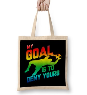 My Goal Is To Deny Yours Rainbow Soccer Goalie Bez Çanta Uzun Saplı