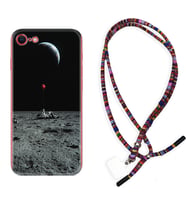 Apple iPhone 5 6 7 8 Plus Se XR Kılıf Boyun Asklı Rasta Silikon Astronoot Red Baloon 1608