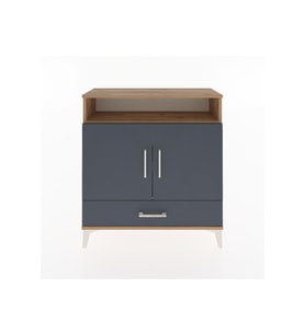 Arges Şifonyer 3 Raflı Tek Çekmeceli 2 Kapaklı 88x30x96 Çam-Antrasit