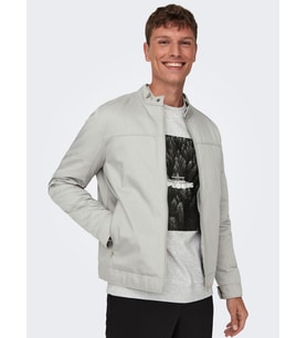 ONLY & SONS Erkek Önden Fermuarlı Ceket 22027380 (Açık Gri)