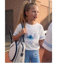 LCW Kids Beyaz Stitch Baskılı Kız Çocuk Tişört