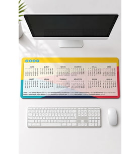 SonicTouch 2027 Takvimli Klavye Mousepad 40x90cm Dikişsiz Pürüzsüz Sıvı Geçirmez Yüzey Kaymaz Taban