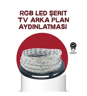 Mey İthalat® Kendinden Yapışkanlı LED Şerit Televizyon Aydınlatması 2mt